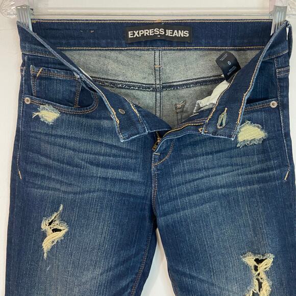 Express Legging Distressed Mid Rise Jeans - Picture 5 of 8